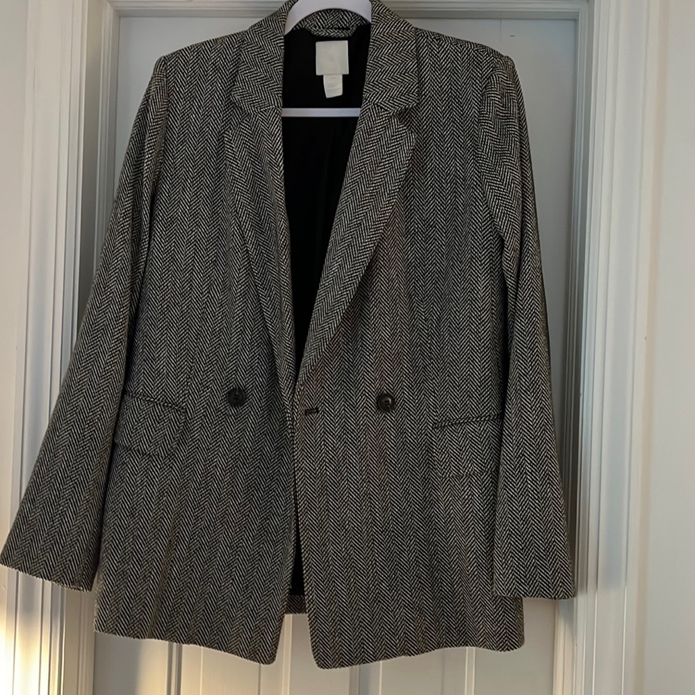 Harringbone oversized blazer